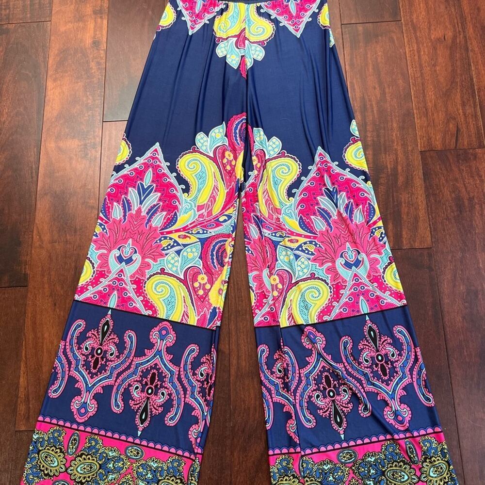 Reborn Tribal Print Wide Waistband Wide Pants size M